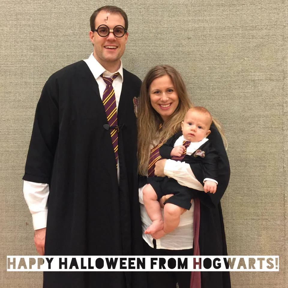 Harry, Hermione and Ron celebrating Halloween at our ward's {local church congregation} chili cook-off and trunk-or-treat! Think year 1 when they were just all best buddies and the perfect trio ;)