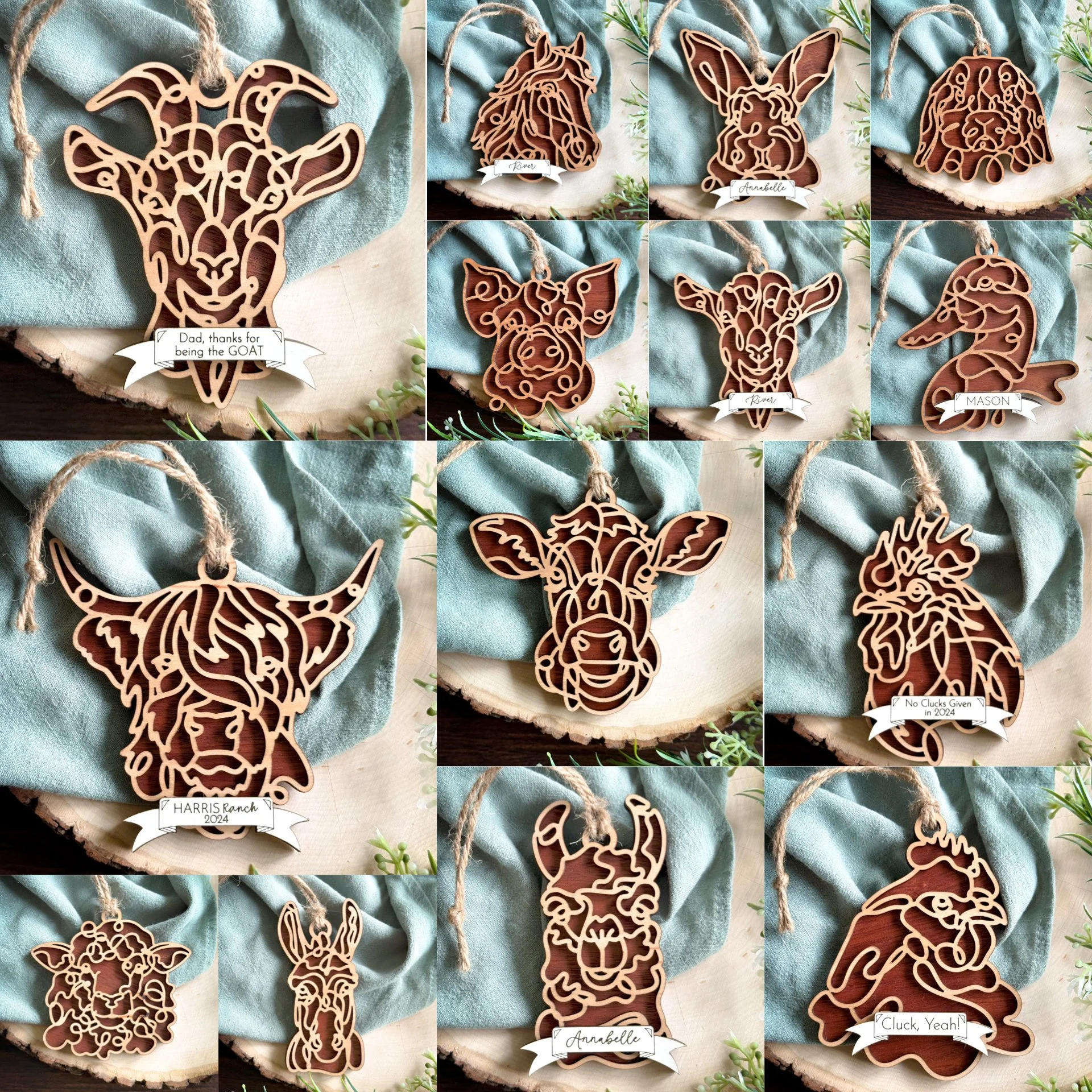 farm animal ornaments.JPG