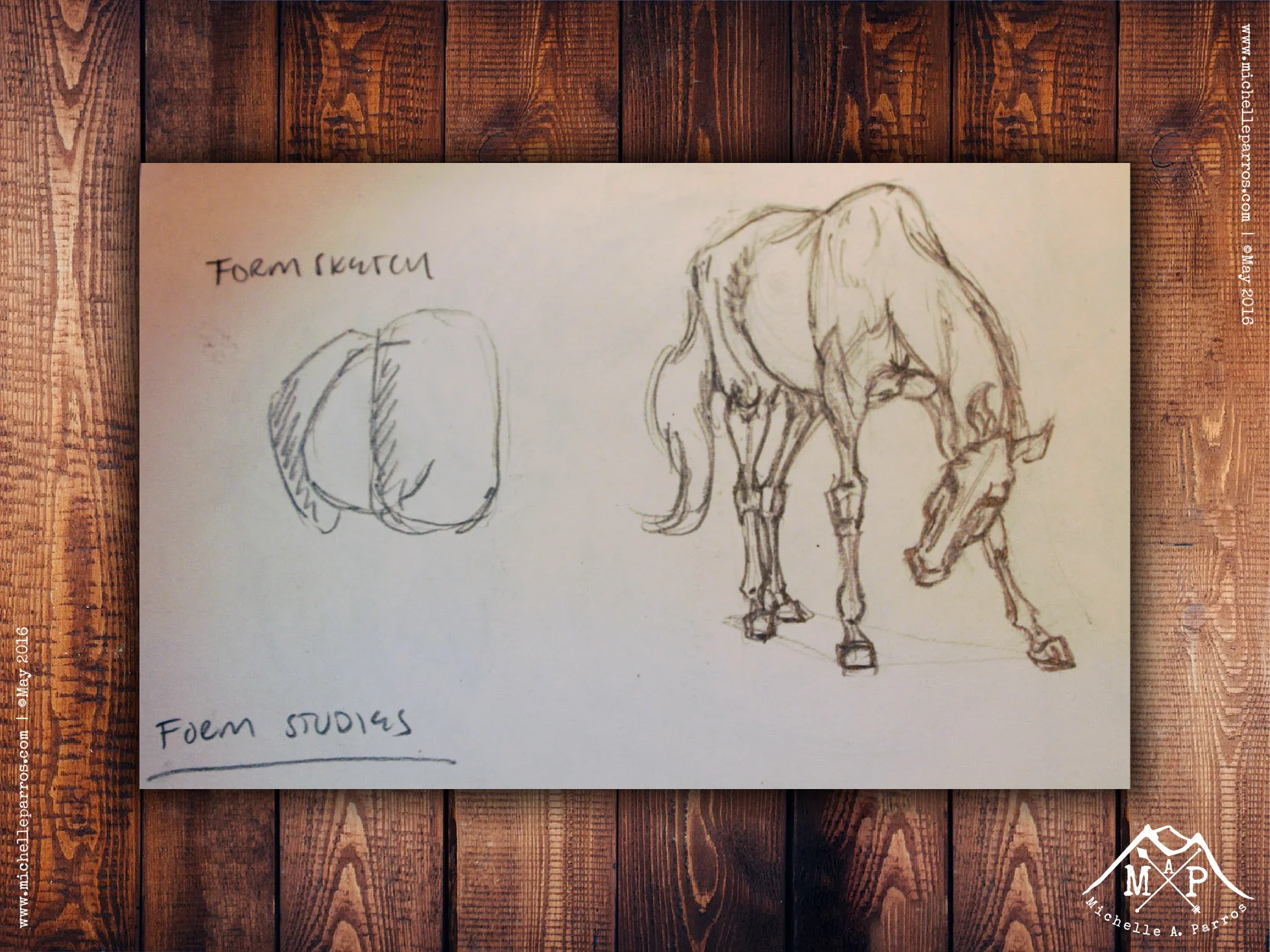 My sketchbook study from Ken Hultgren's The Art of Animal Drawing