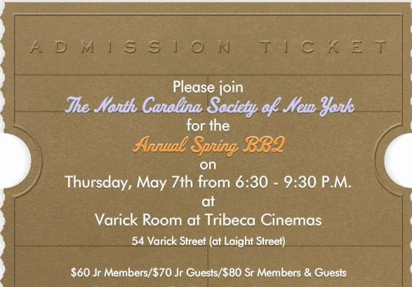 Annual NC Society Spring BBQ