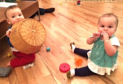 Luca and Avery exploring!