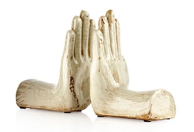Ceramic Hand Bookends via Leah's Home Pinterest Board
