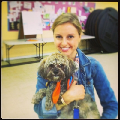 Bear and I, happy and proud after his Good Dog Certification.