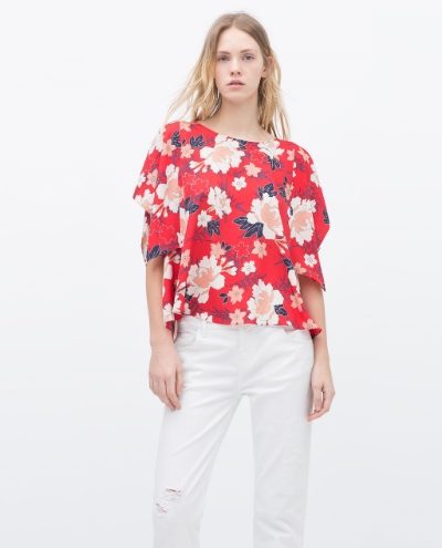 Floral Kimono Top by Zara