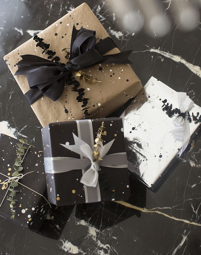 DIY Paint Splatter Wrapping Paper via Song of Style