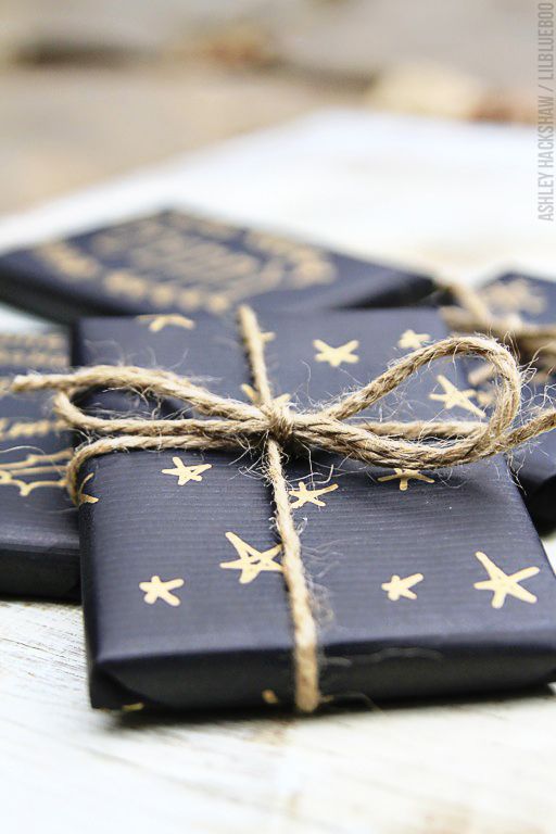 Black Paper + Gold Sharpie + Twine via Little Scandanavian