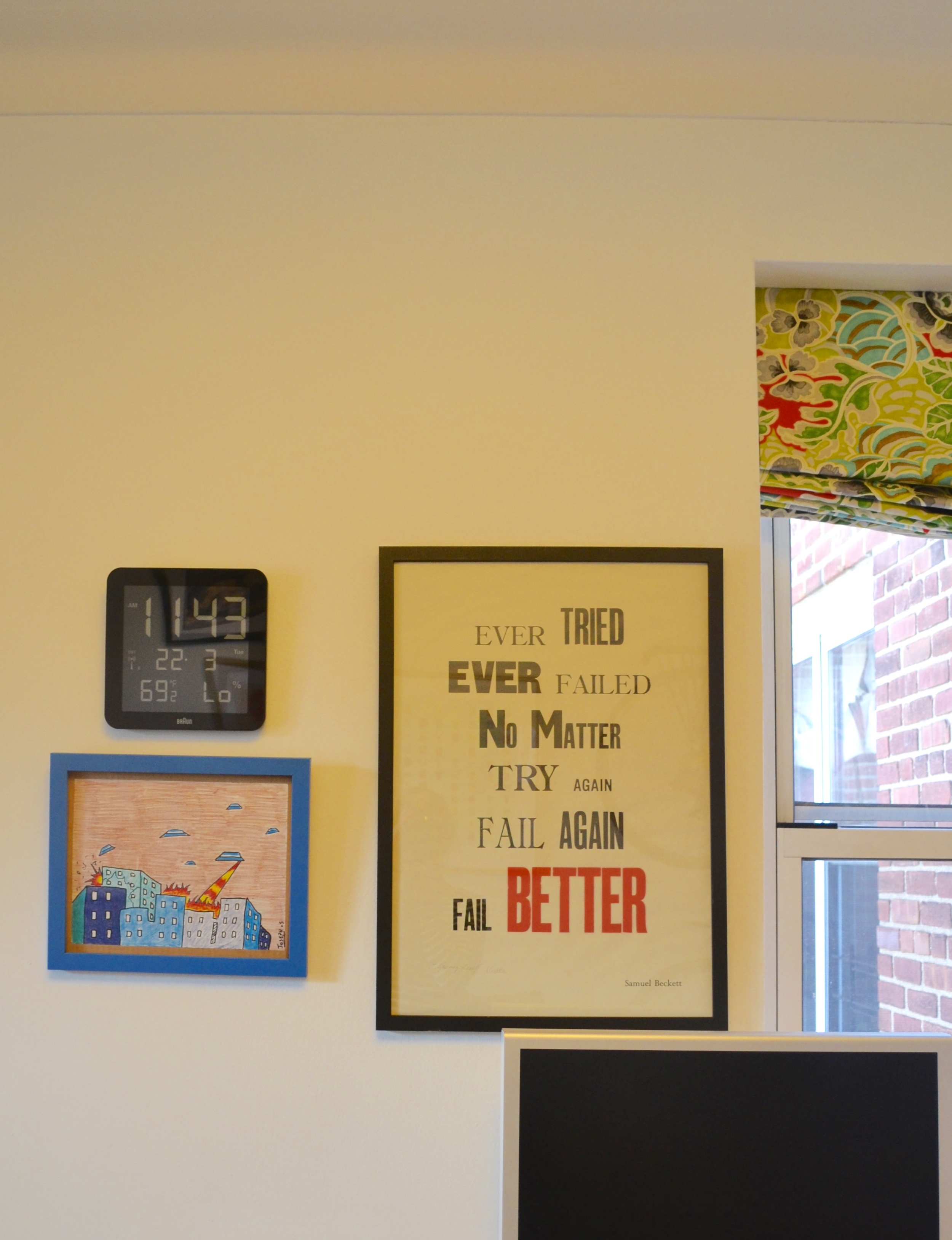 Fun art and window treatment by, you guessed it! Client Crafty.