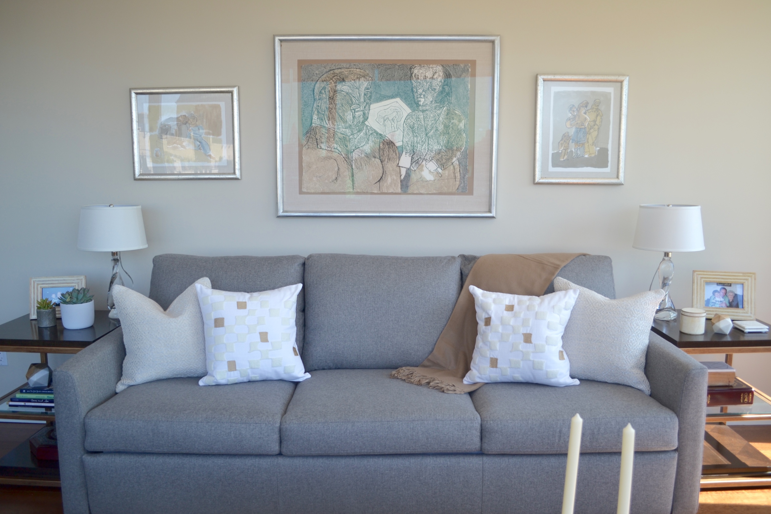This sofa is by far the most comfortable sleeper sofa I've ever come by. And the pull out mattress is Temperpedic. No more uncomfortable thin mattress springs to interrupt sleep! The darker gray fabric is durable and forgiving.