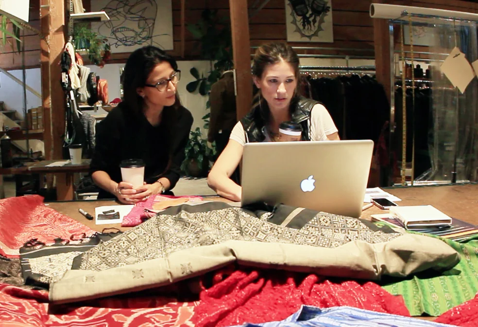 Mitali Pattnaik - founder & Bryna Hubbs - creative director working on FABRIQ designs