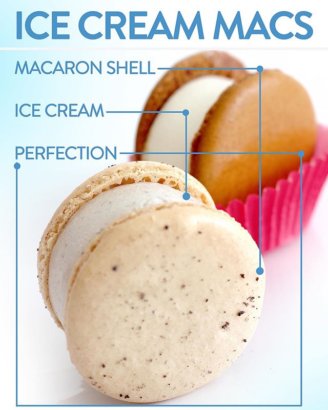 Have you tried our ice cream filled macarons? They&rsquo;re a cool treat! 🥰Available in store for $4, or two for $7!