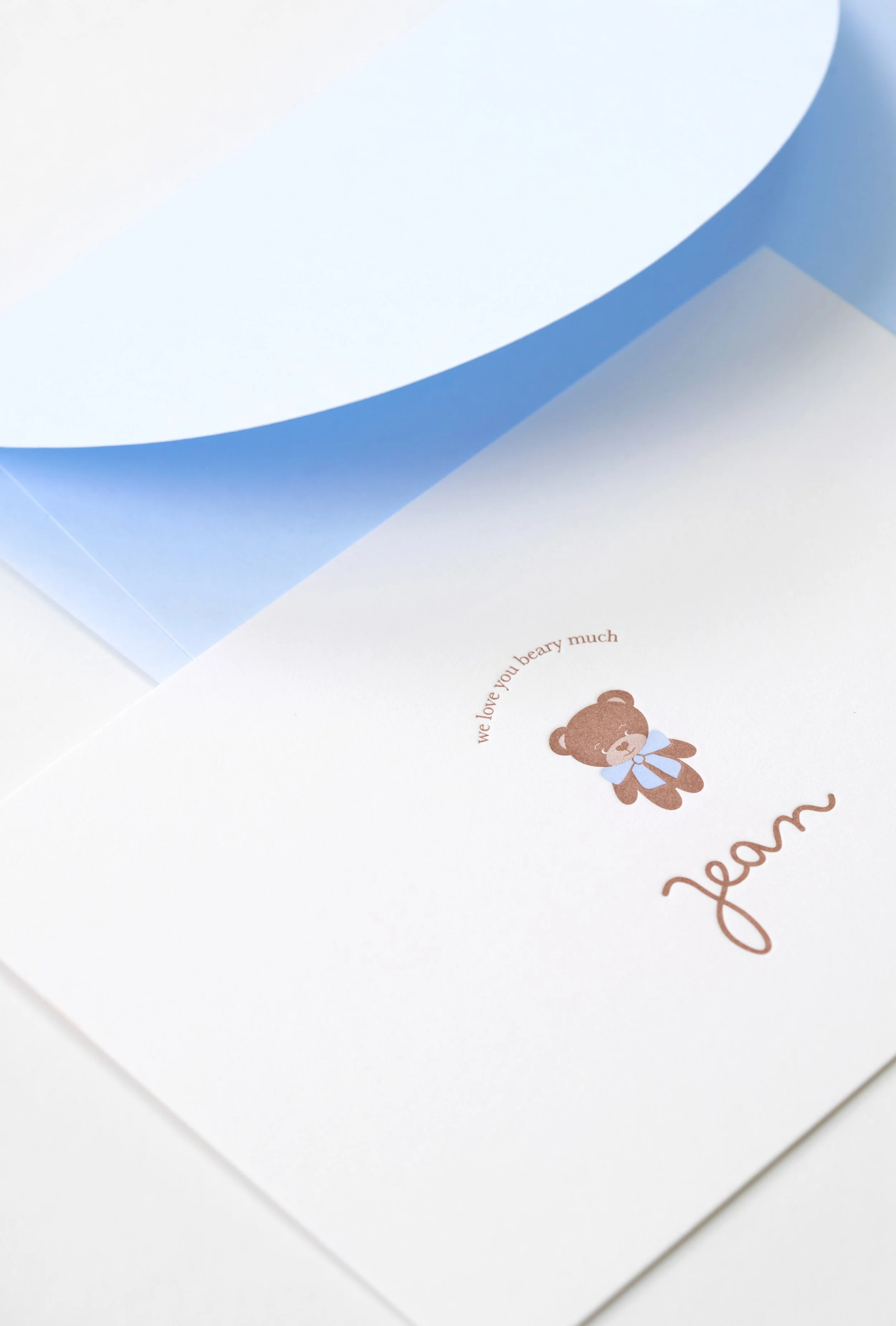 letterpress kaart met beren thema