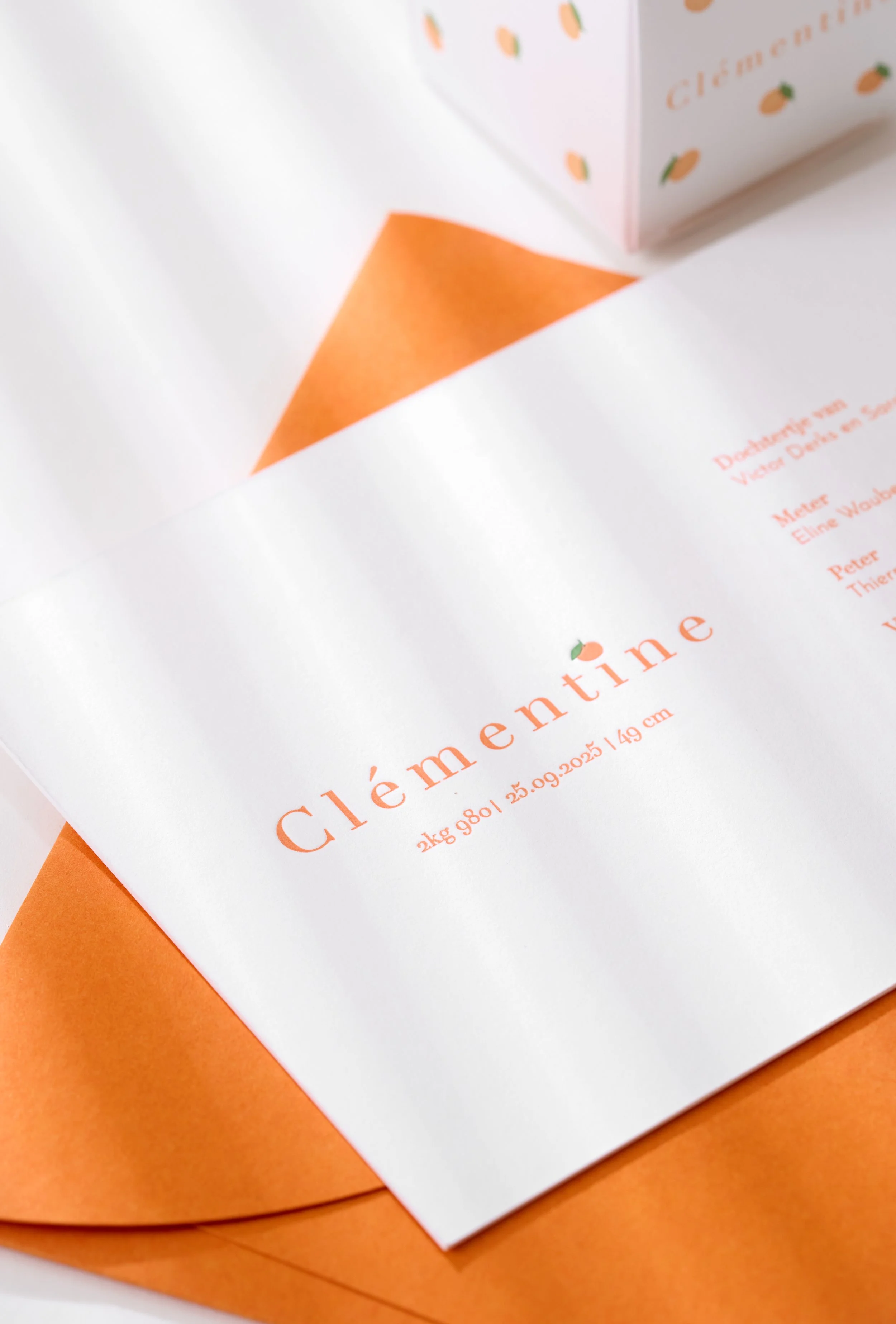 detail letterpress kaart clémentine