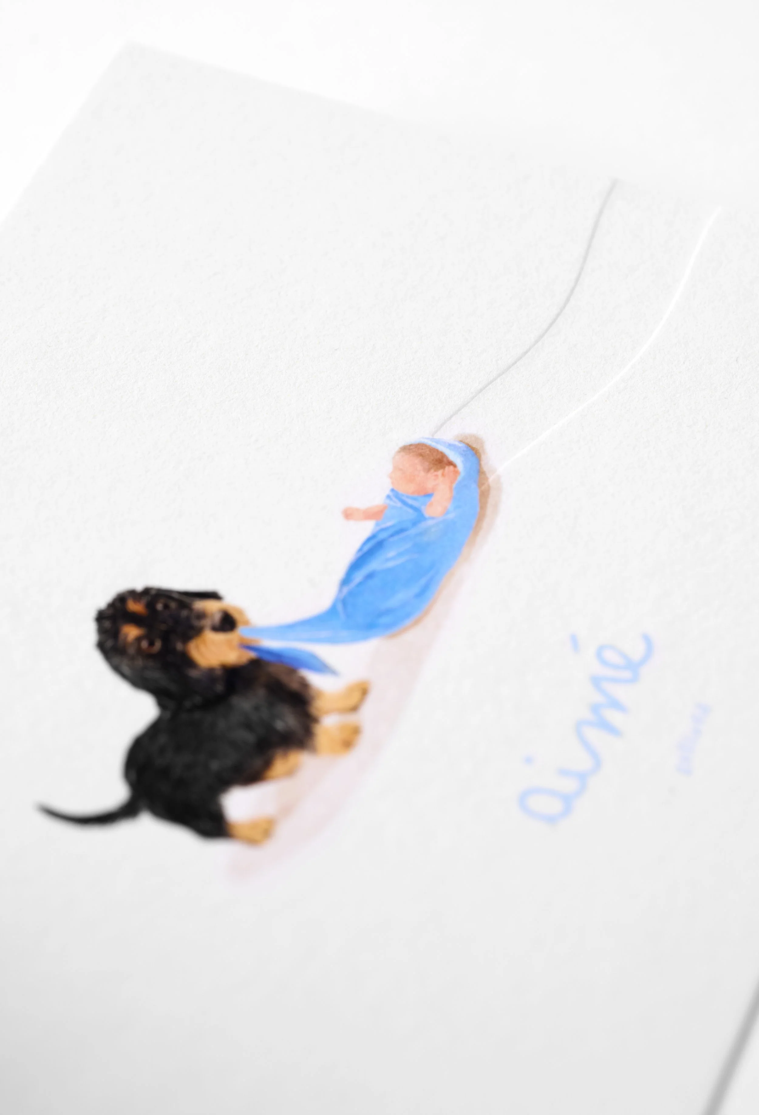 detail kaartje met hondje