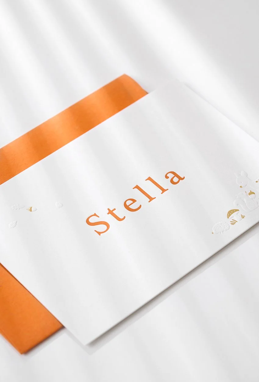 letterpress kaart met goudfolie en embossing herfst thema