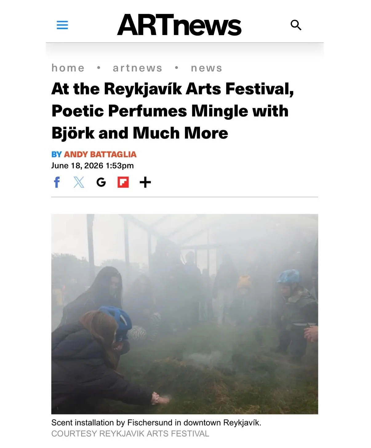 Venutian Wetland featured as a Reykjav&iacute;k Arts Festival highlight by @artnews magazine&rsquo;s executive editor Andy Battaglia.