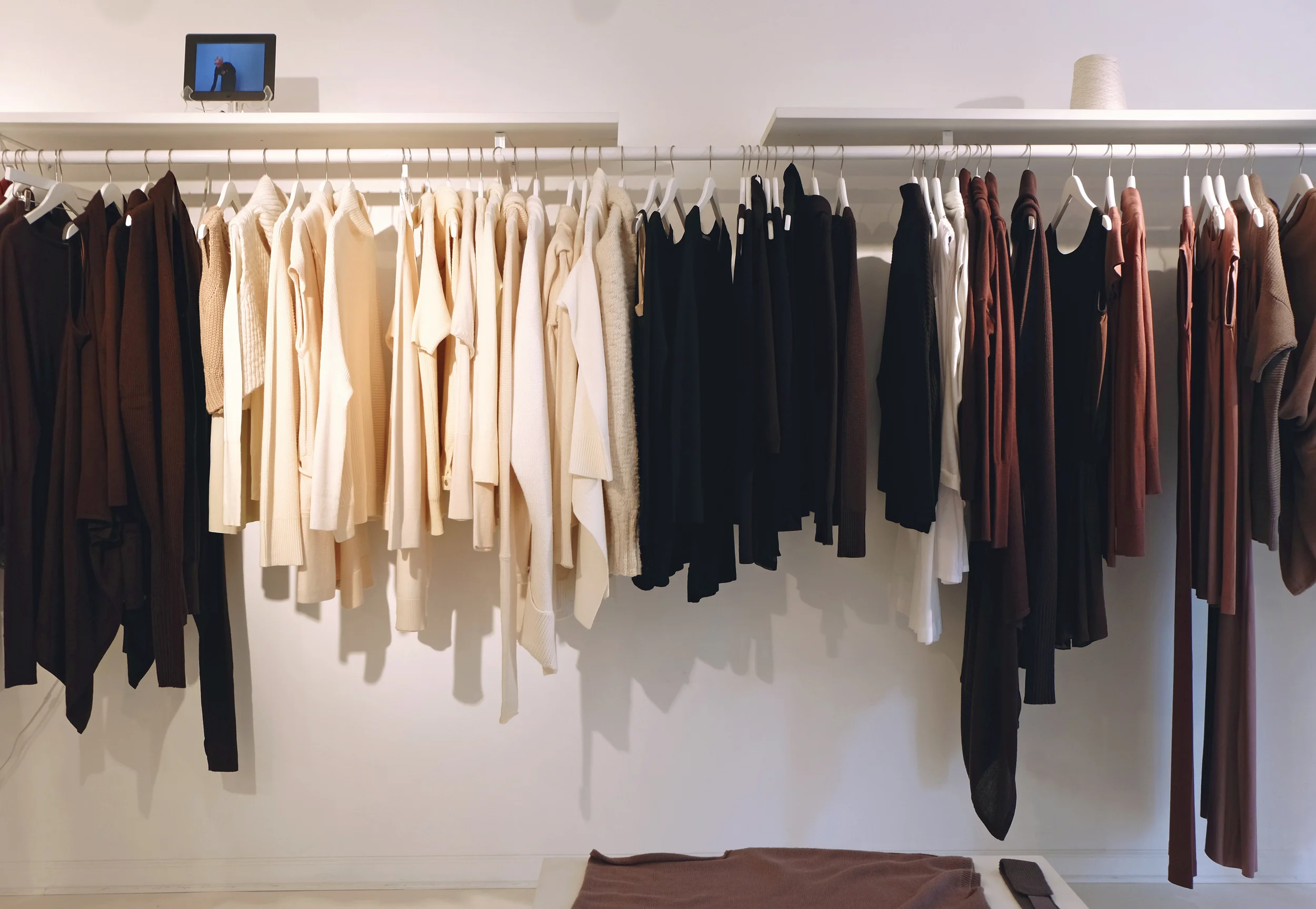 NFP studio / 215 Mulberry Street. New York, NY 10012 / 212-775-8000 I only recently discovered this place. It's called NFP for New Form & Perspective, a knitwear line where each garment can be worn multiple ways, ie. a sweater that turns into a skirt, or a vest, and so on. It's still fairly new, but an idea worth venturing into.