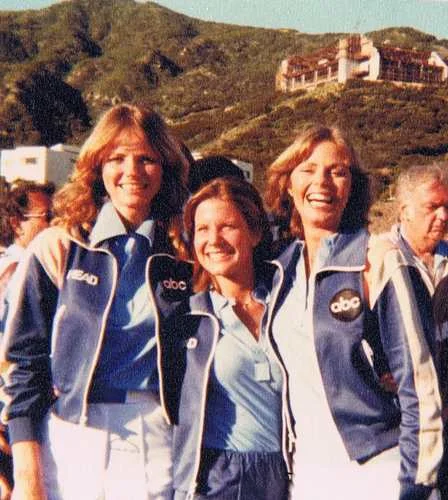  With Cheryl Tiegs (far left) for an ABC television special, early '80s. 