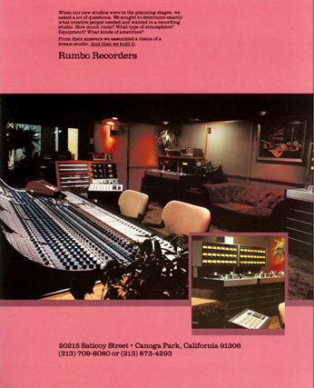 Cover of a Rumbo Recorders brochure