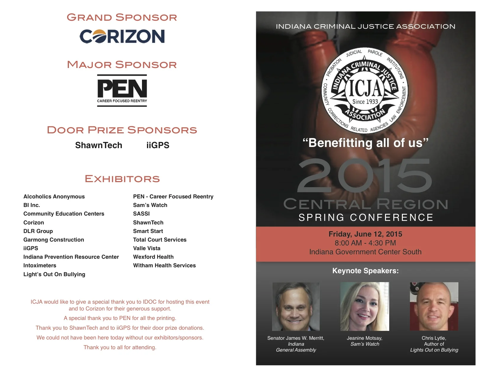 Indiana Criminal Justice Association Spring Conference June 12