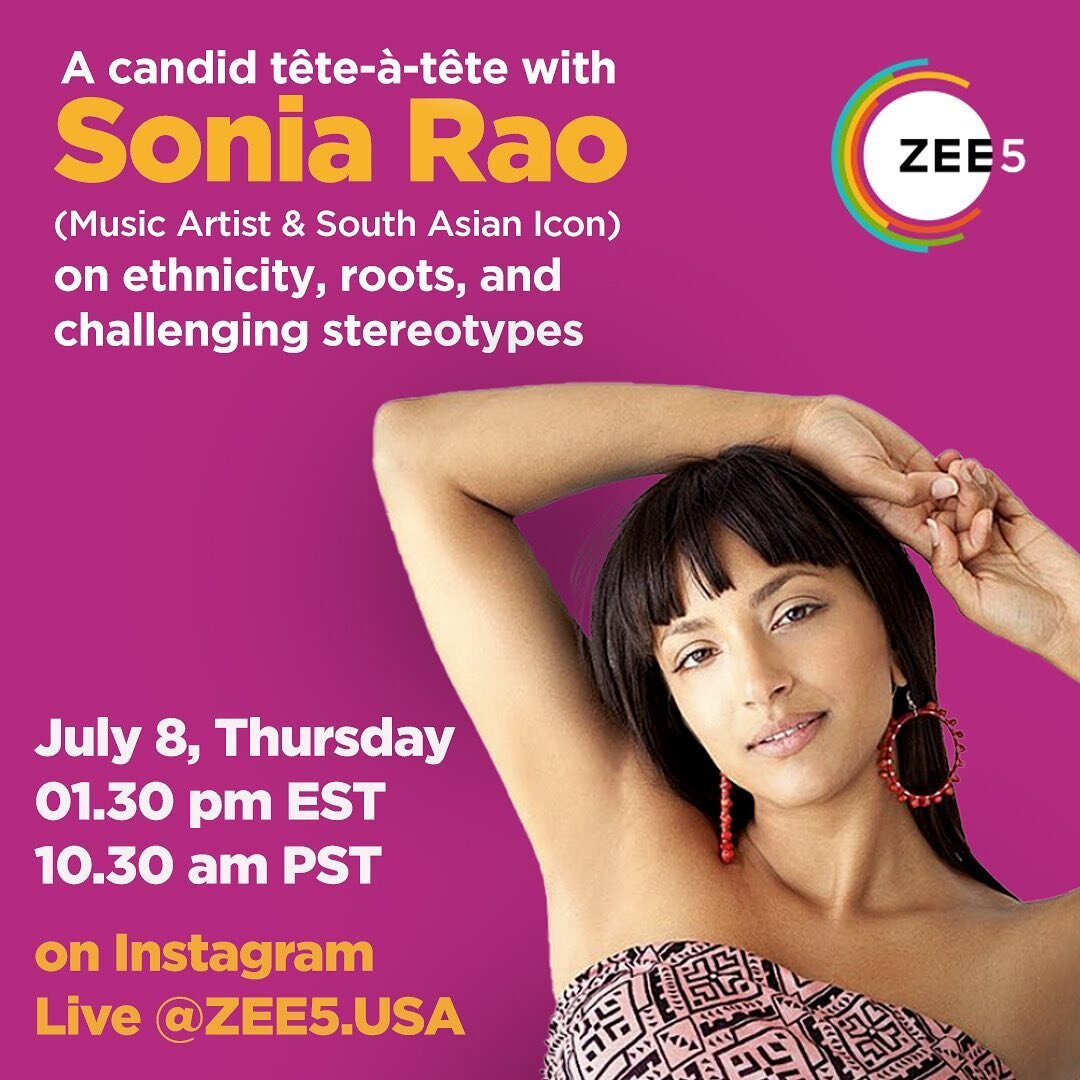 @zee5.usa is launching in the US and as part of the launch, i&rsquo;ll be speaking with them about south asian identity, artistry, and representation. my understanding of and relationship to my identity is ever evolving and very personal, so i&rsquo;