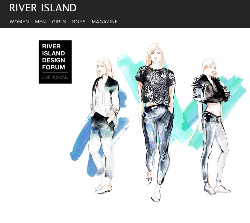 Willa Gebbie fashion illustrations for River Island X Zoë Jordan - as seen on River Island