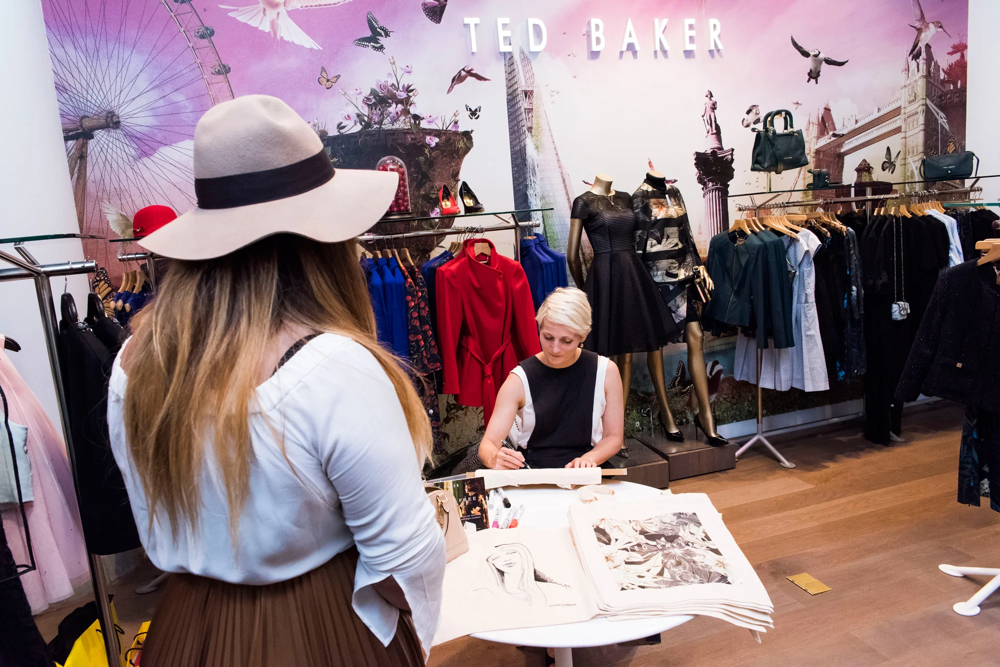 Live drawing event at Ted Baker Selfridges