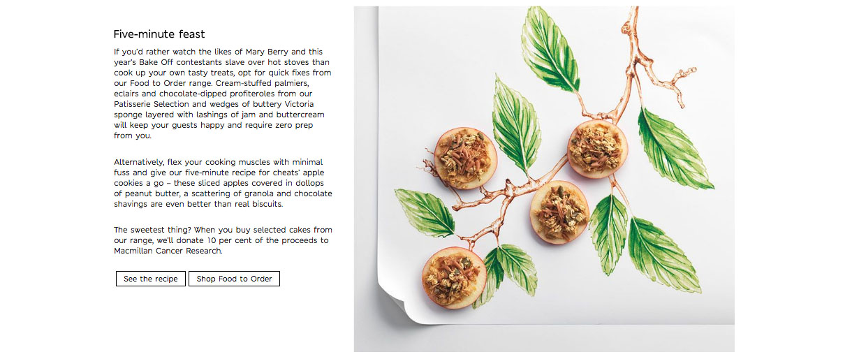 Illustration and photography collaboration by Willa Gebbie for M&S