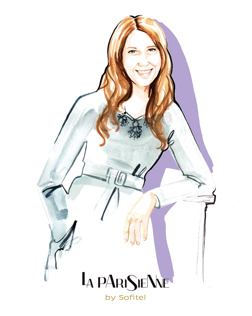 PR Fashion Illustration Portraits for La Parisienne invitations by Willa Gebbie
