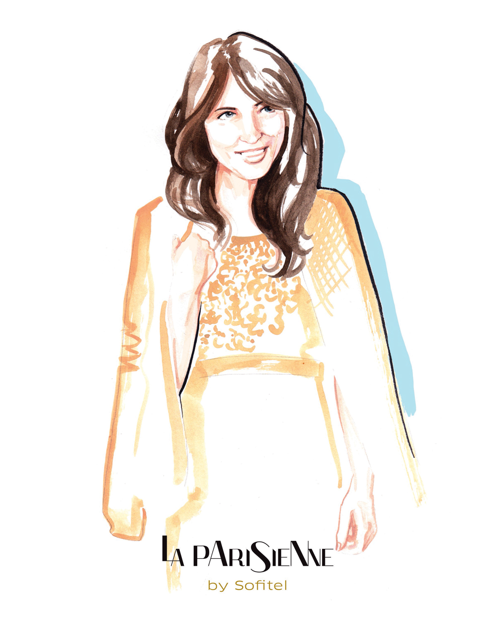 PR Fashion Illustration Portraits for La Parisienne invitations by Willa Gebbie