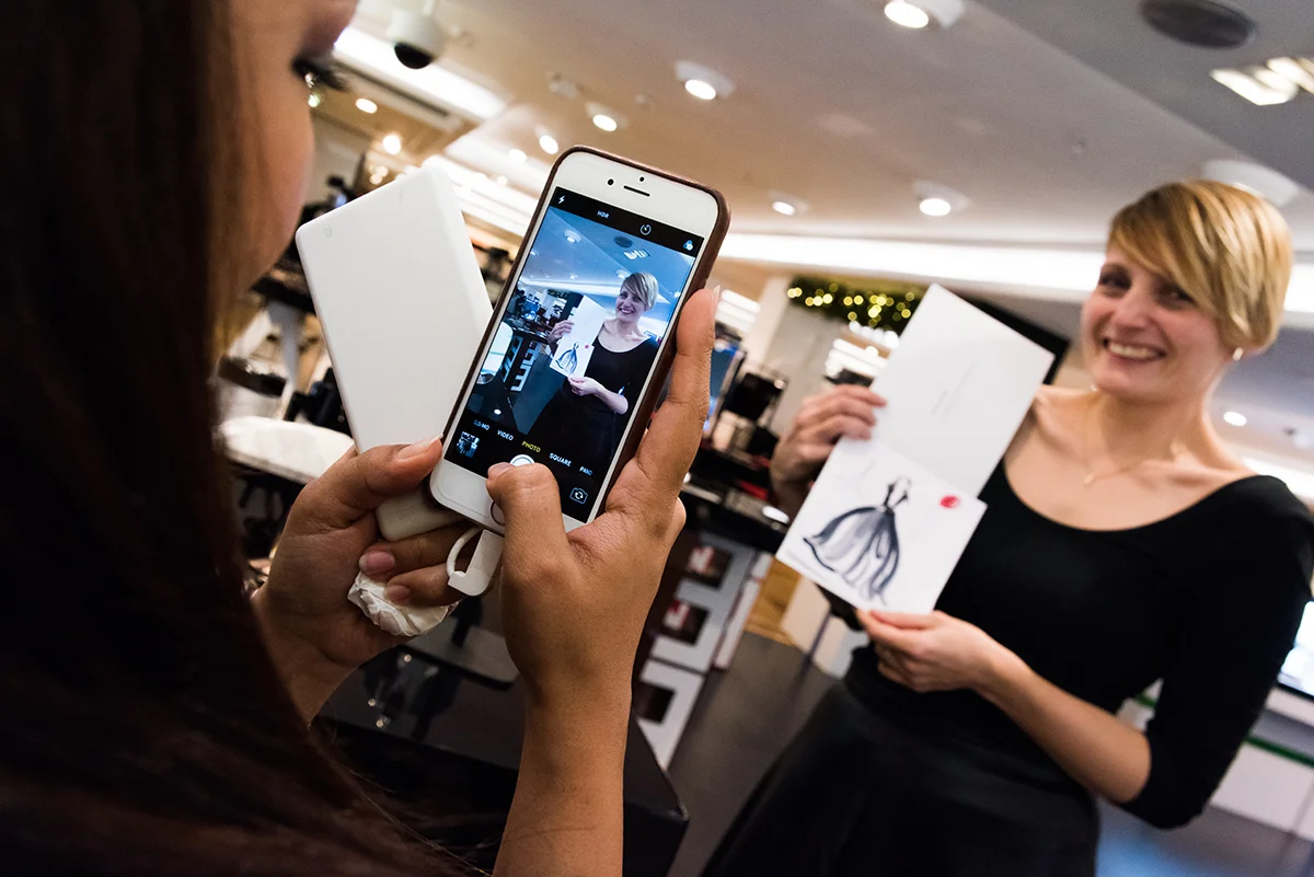 Live fashion illustration with Chanel at Harrods by Willa Gebbie
