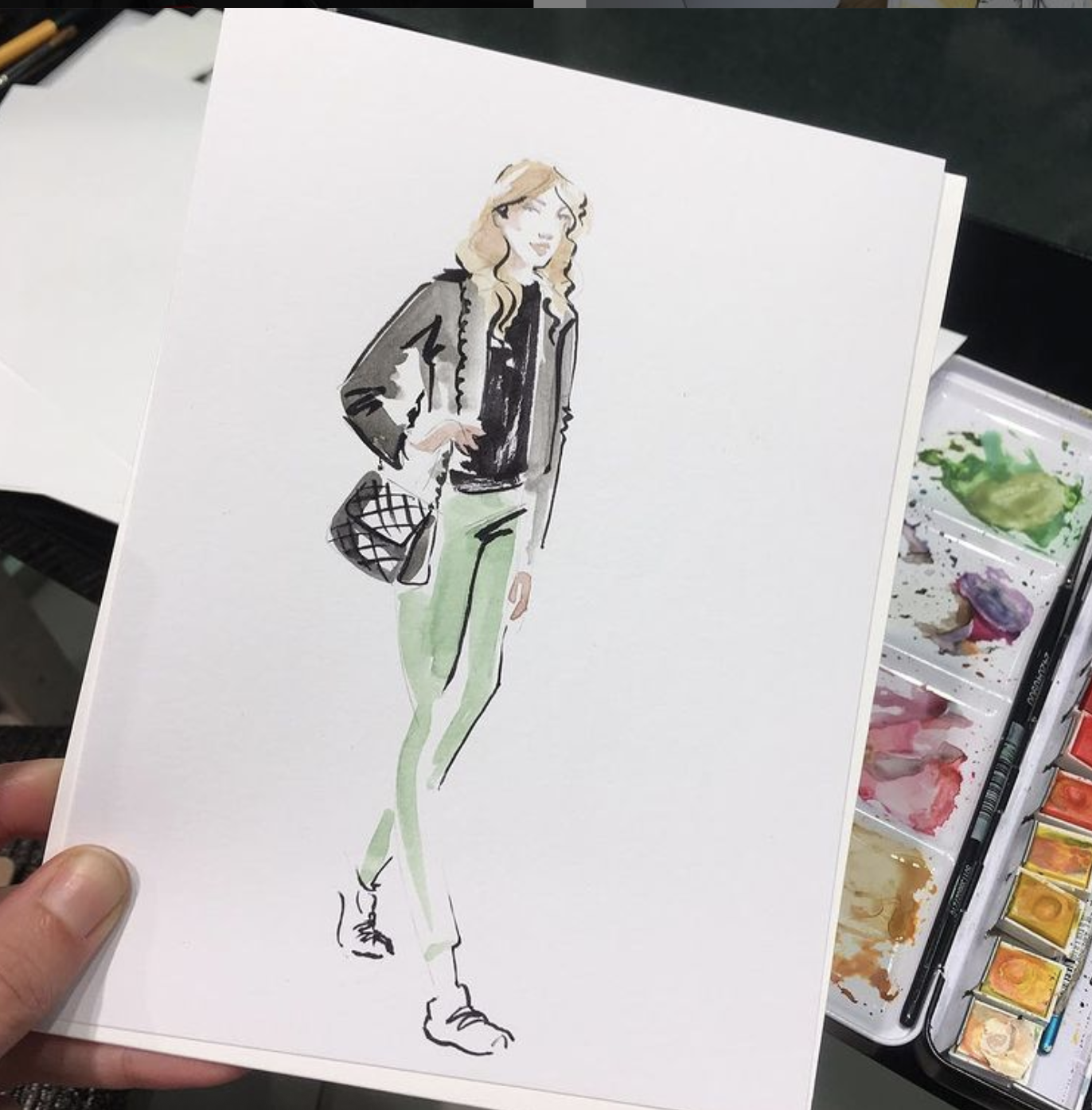 Willa Gebbie live illustrator London - quick fashion portraits and live illustration