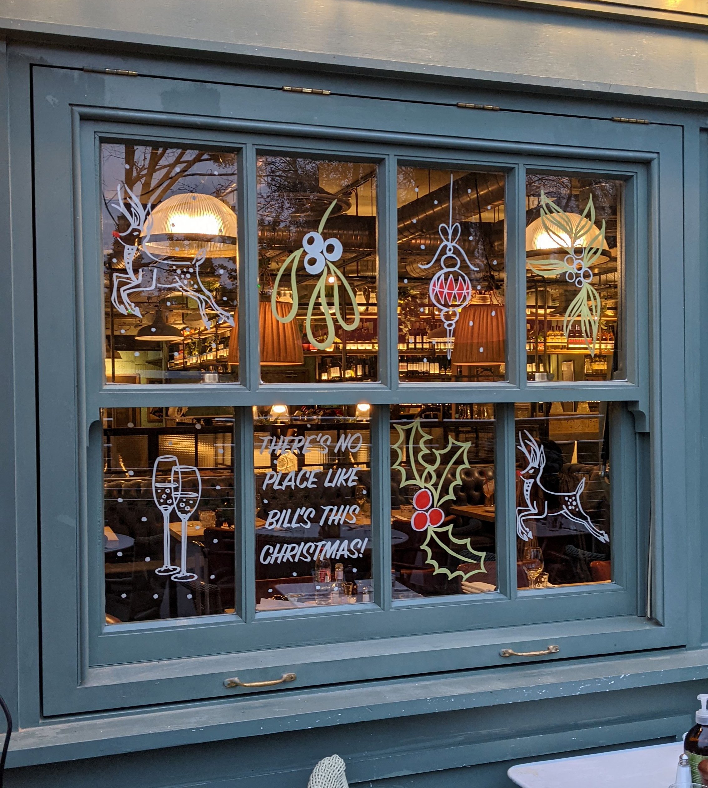 Window Painting for Bills Christmas by Willa Gebbie illustration