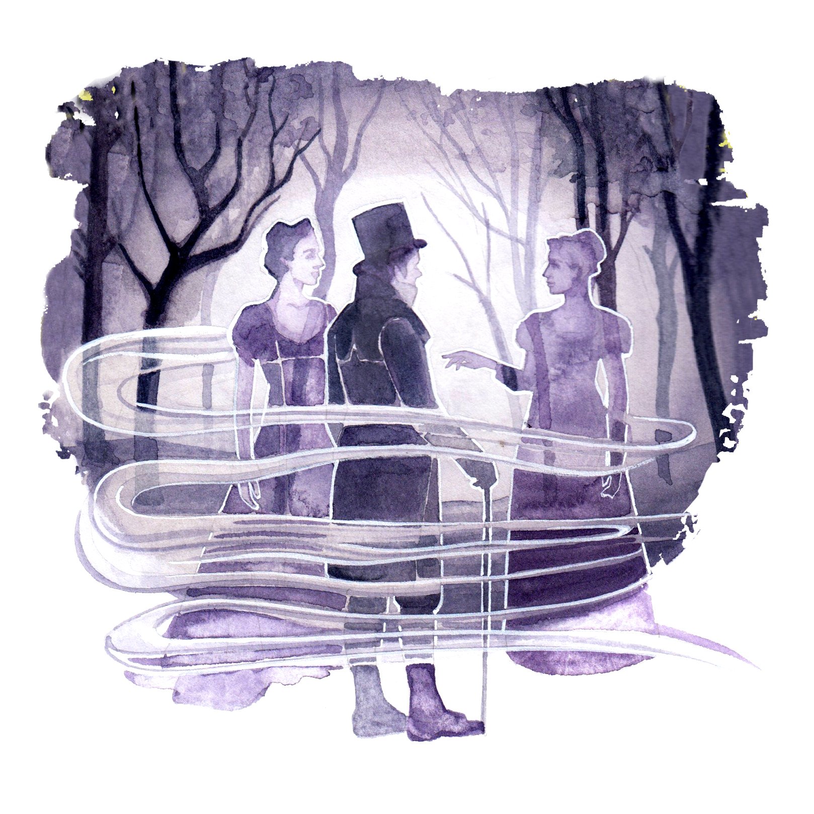 ghosts - spot illustration watercolour by Willa Gebbie