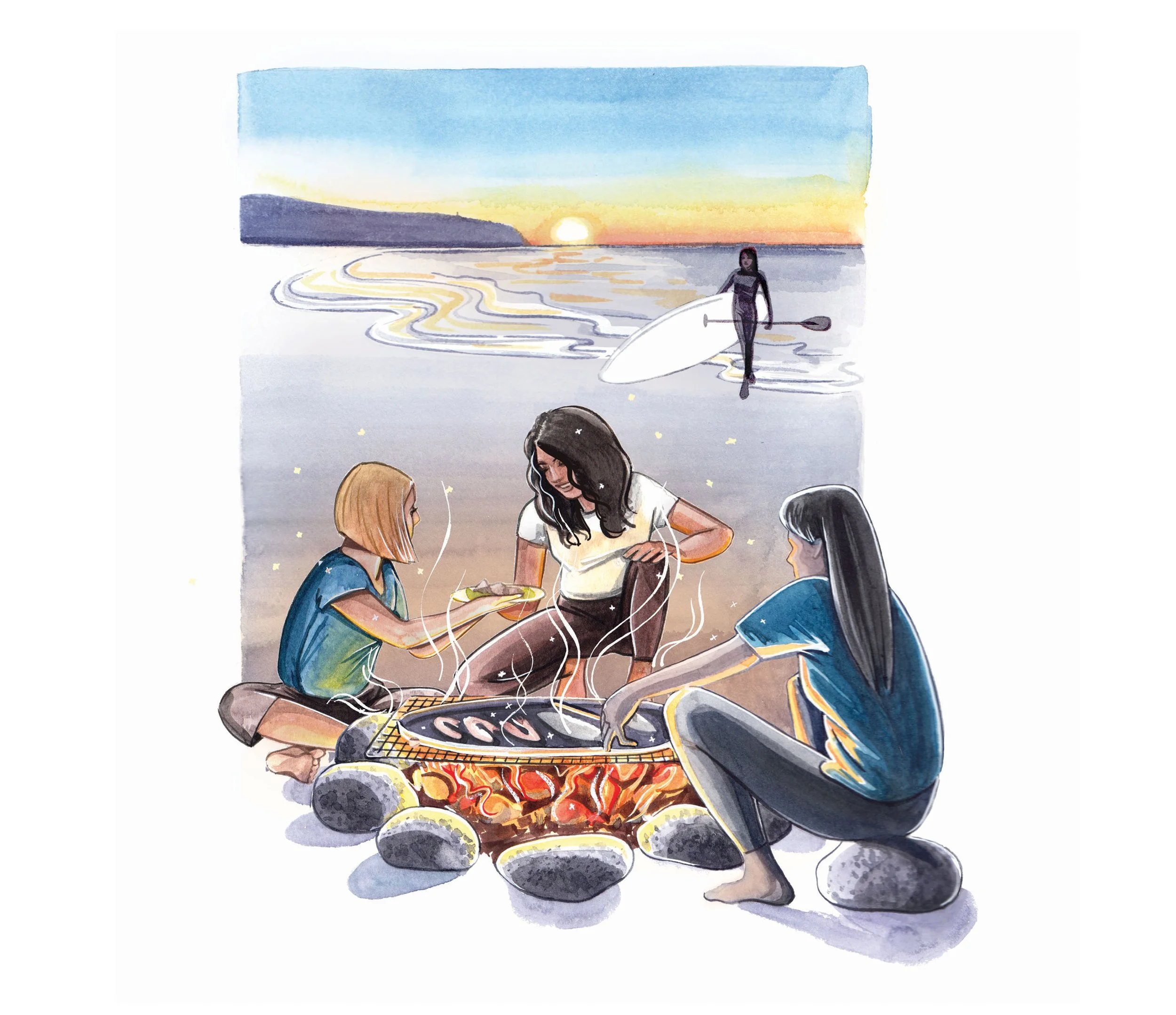 Carol Vorderman's paddle boarding beach bbq