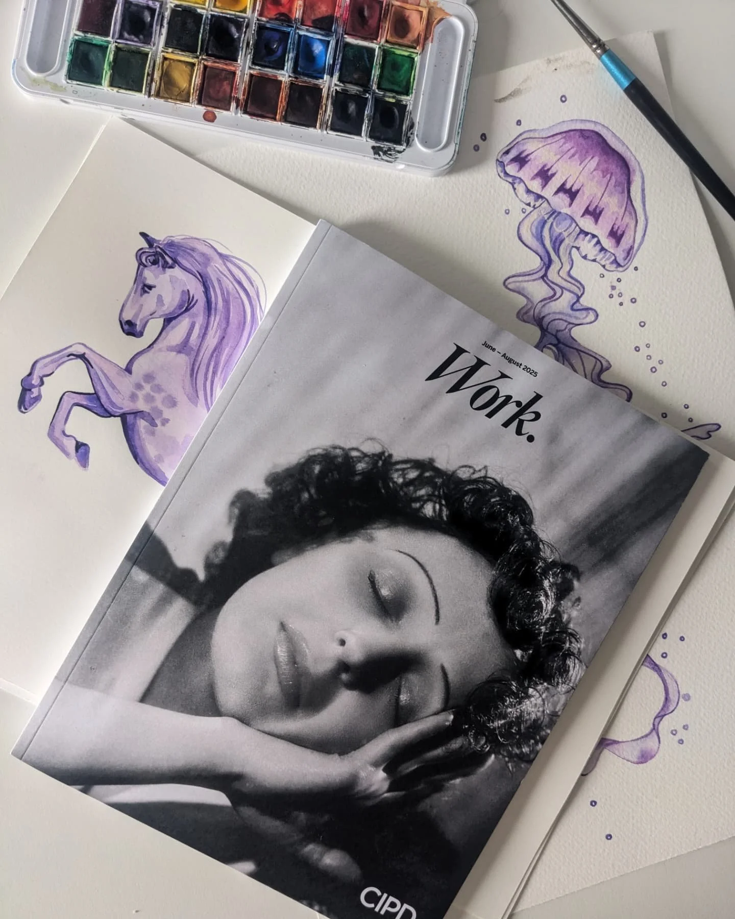 I've definitely been working on less magazines this last year, so I was really pleased to help @peoplemgt with their Work. Magazine.
The job was a 12 page infographic on sleep. It had an underwater, surreal theme, so we went for a stripped-back colou