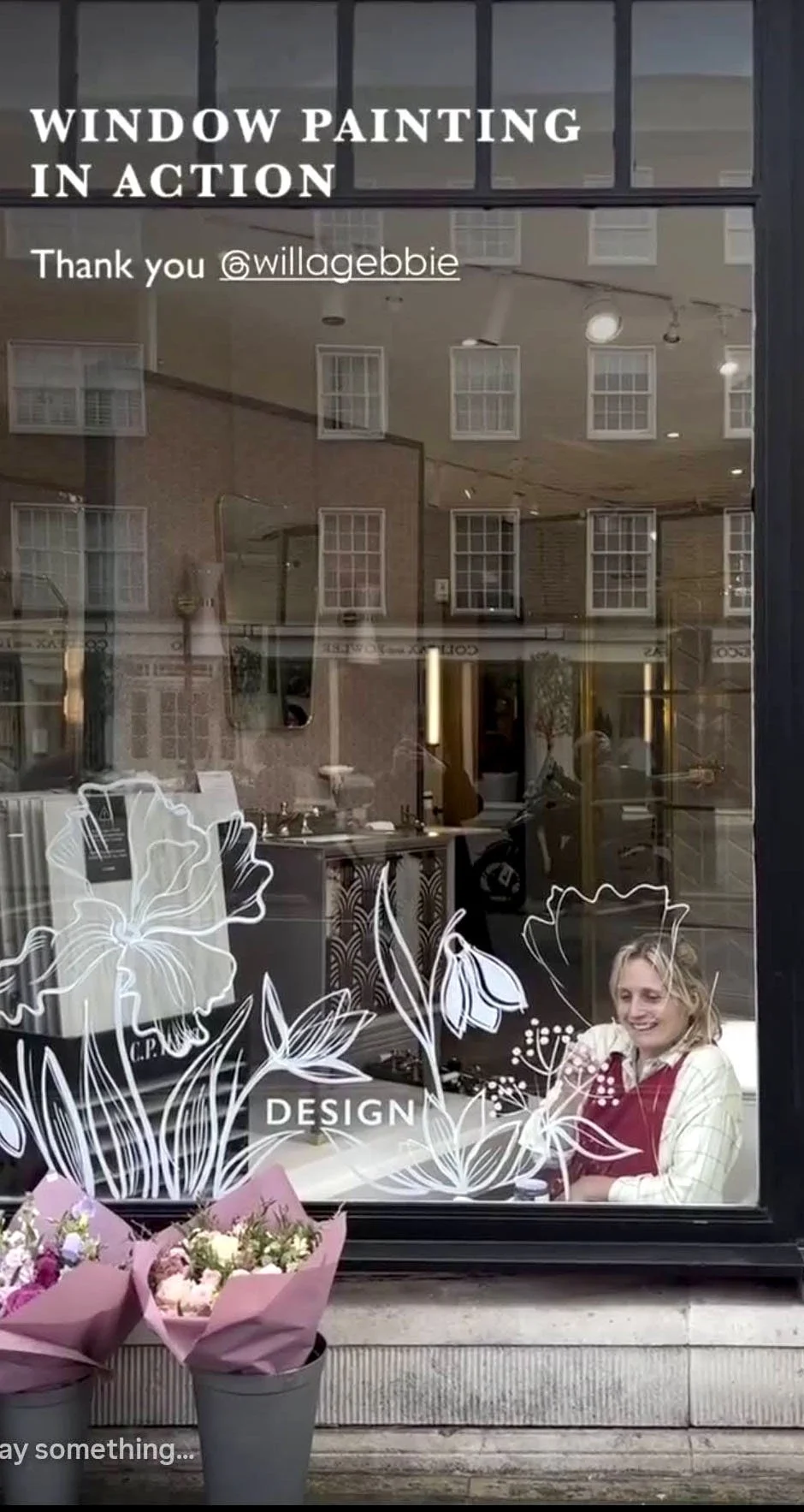 Window painting for CP Hart, Chelsea London