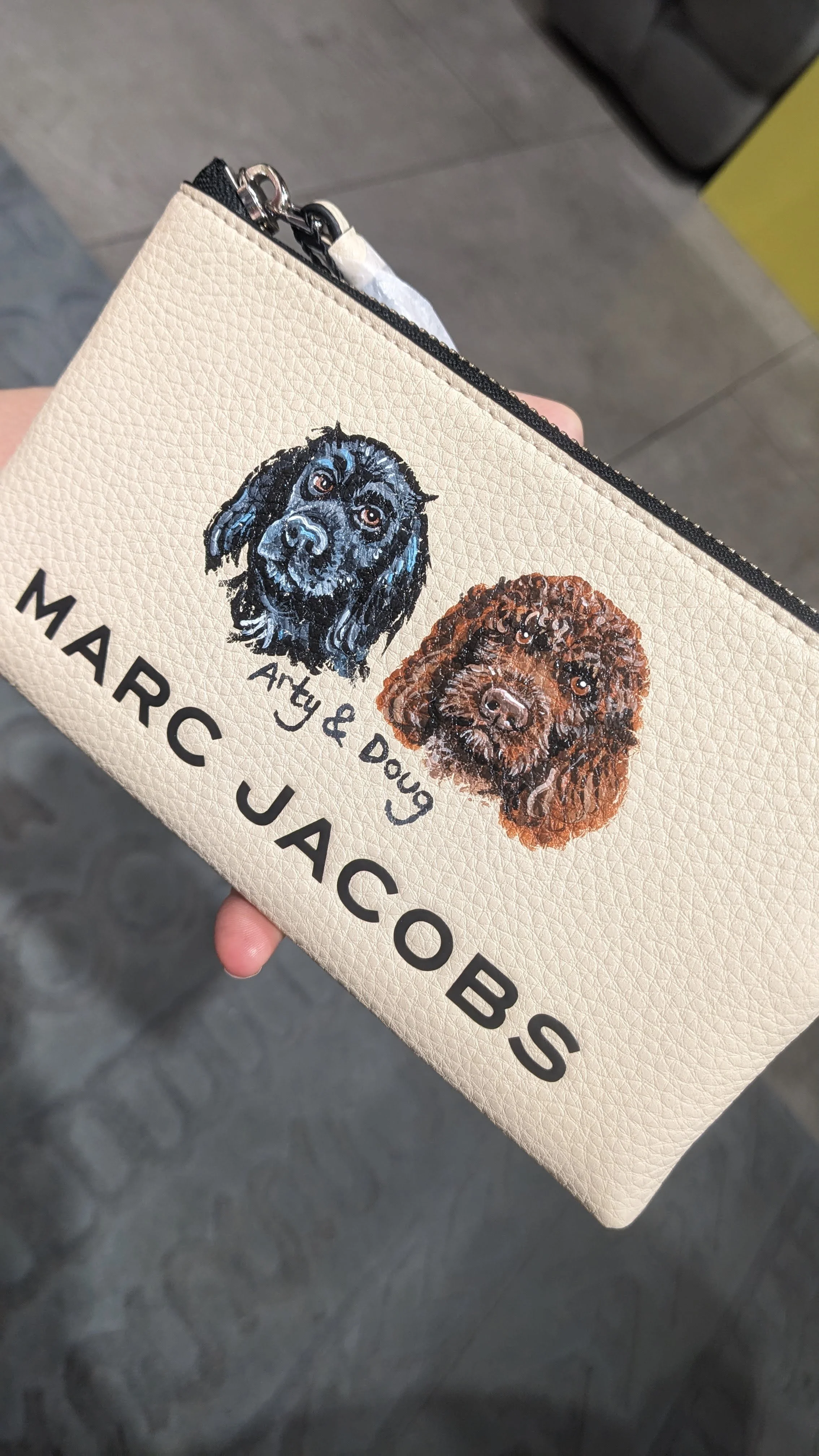 Leather painting for Marc Jacobs - pet portraits