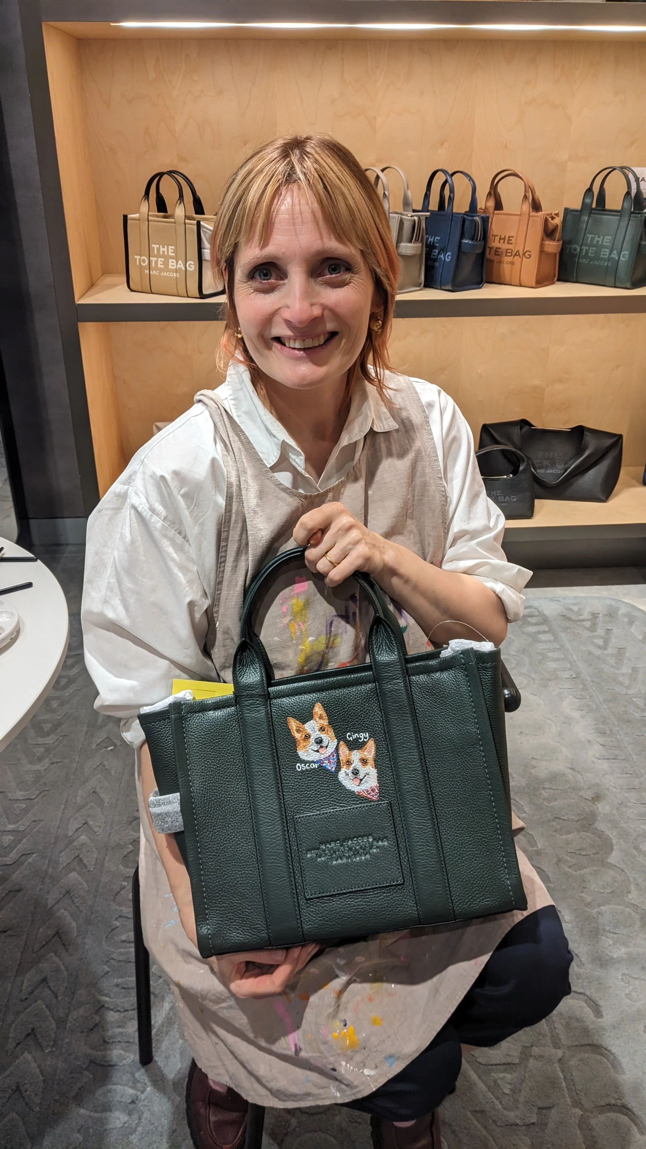 Leather painting - pet portraits for Marc Jacobs. Product Personalisation