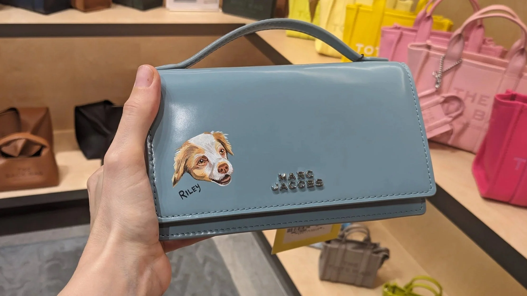 Leather painting - pet portraits for Marc Jacobs