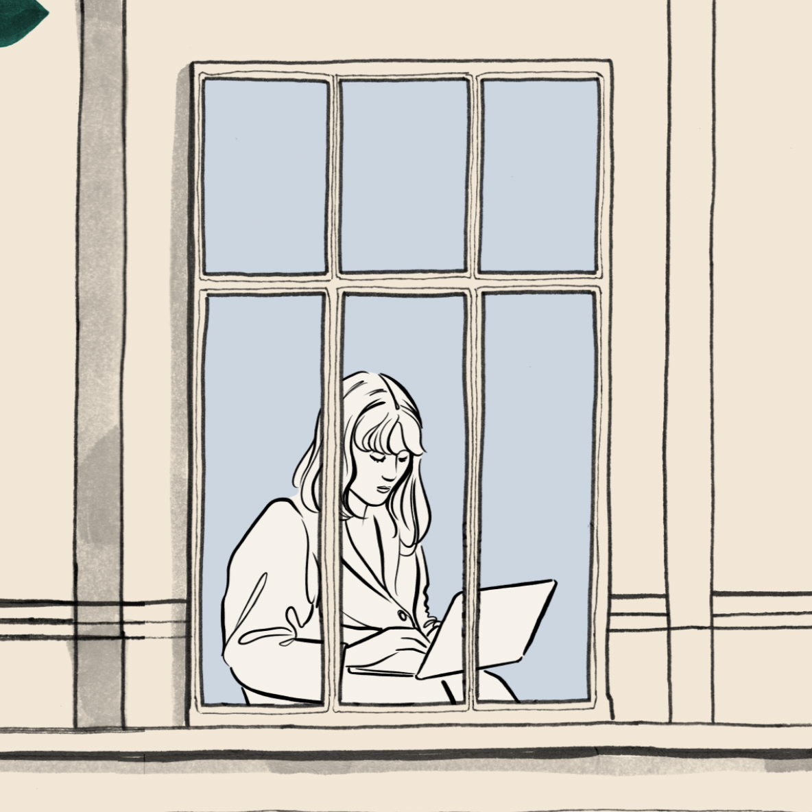 Close up view of the characters drawn in the   1 Marylebone High Street hoarding artwork