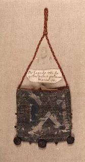 Reliquary purse with multi-colored fingerloop cord, Italy, 15th century. Royal Institute for Cultural Heritage # 10069247 , © KIK-IRPA, Brussels