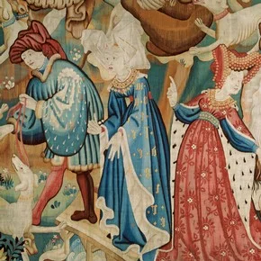 Detail from the The Devonshire Hunting Tapestries , Victoria and Albert Museum, Museum no. T.204-1957. c. 1425-30.