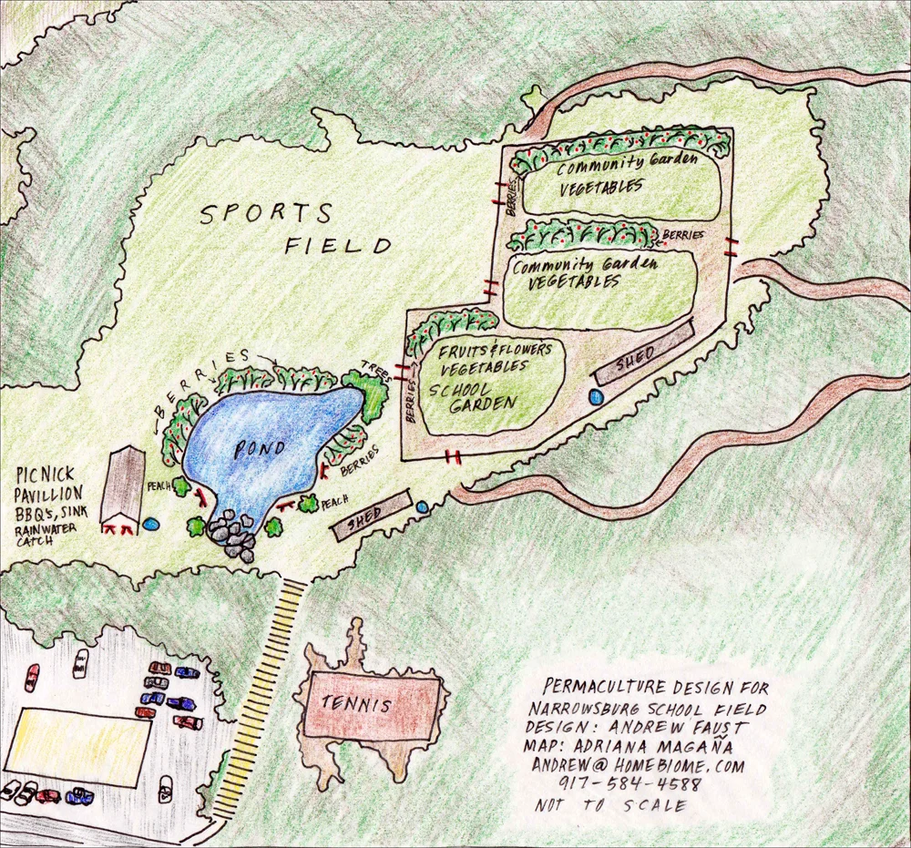 Permaculture Conceptual Design for Narrowsburg School 14 Acre Field, 2012, Andrew Faust