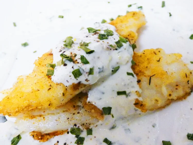 Yummy Fish Fry with Lemon Crema!