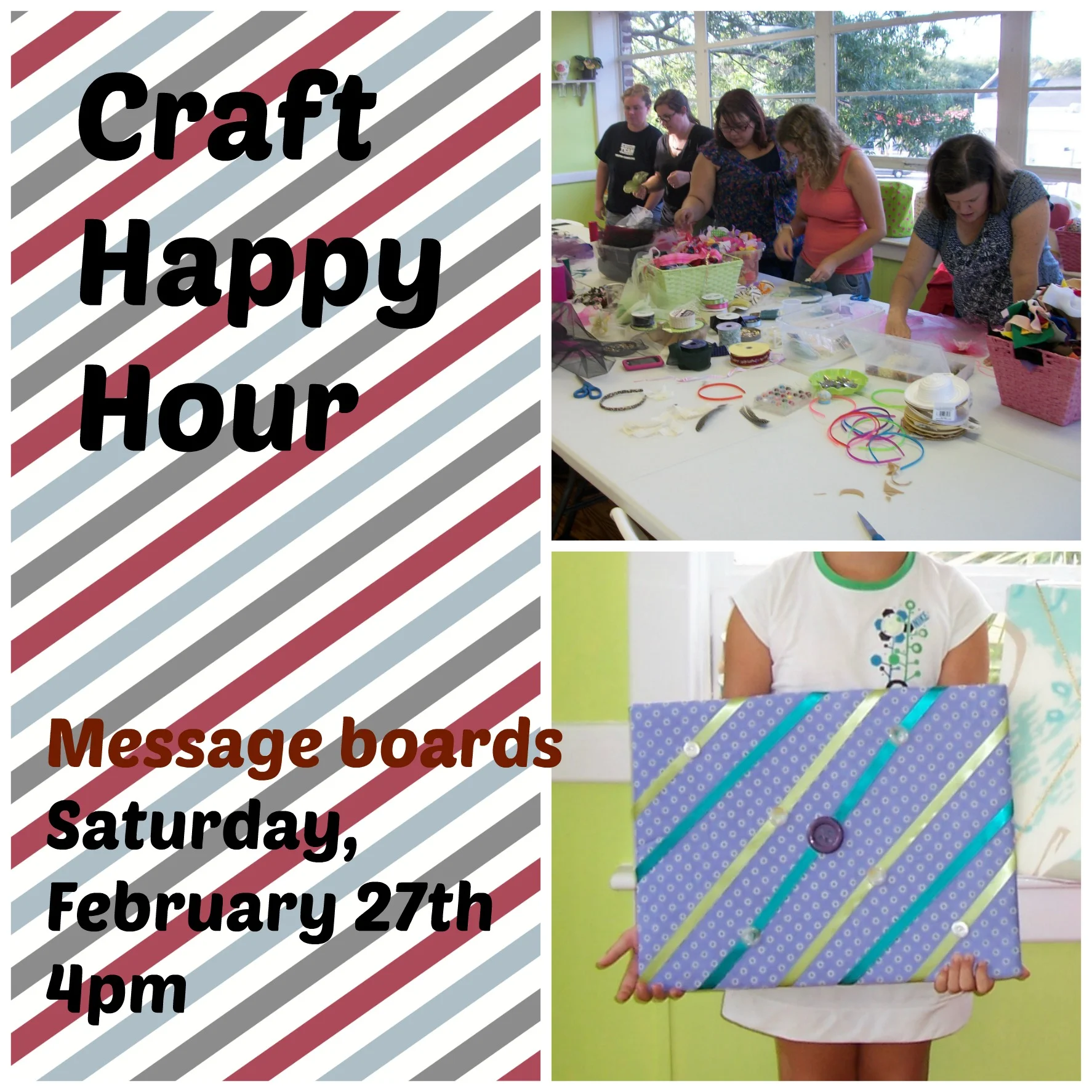 Craft Happy Hour: Fabric Message Boards