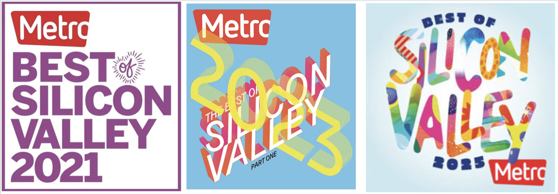 Metro Silicon Valley Best of 2021, 2023, 2025