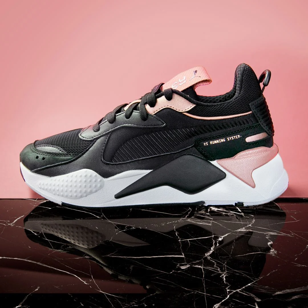 puma rsx pink and black
