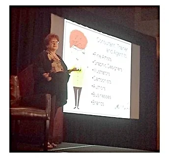 J'net smith presenting at the how design live conference.