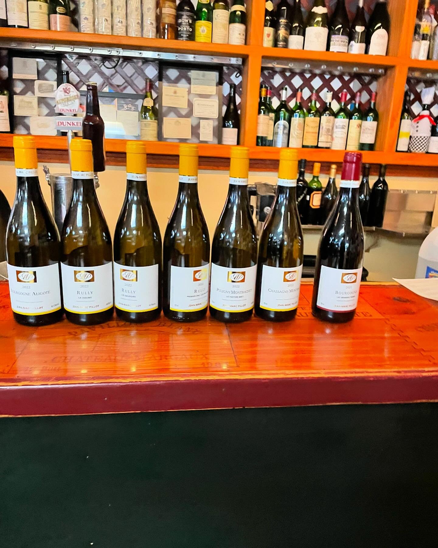 Our lineup for Tuesday night tasting/dinner Nov19 th White Burgundy from Jean Marc Pillot