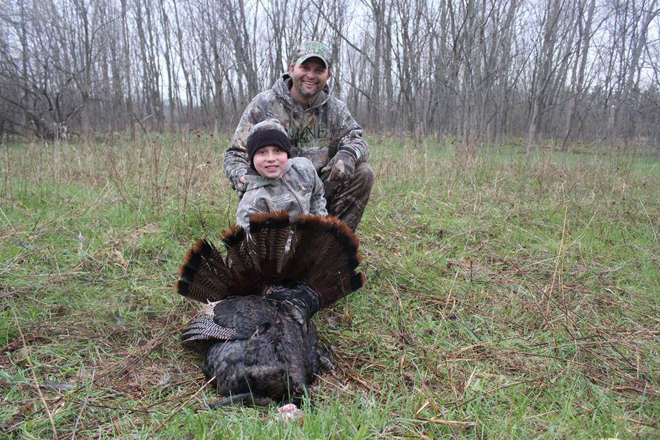 B raedan and Michael Waddell "The Bone Collector" in April 2015. Braedan shot his first Turkey that day. An Awesome day!!!